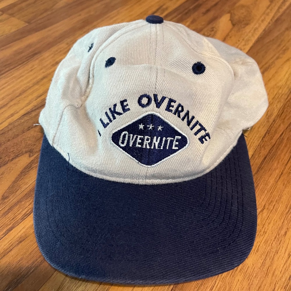 Otto Vintage Overnite Hat Mens OSFA Corduroy Two Tone Navy Cream Strapback Cap